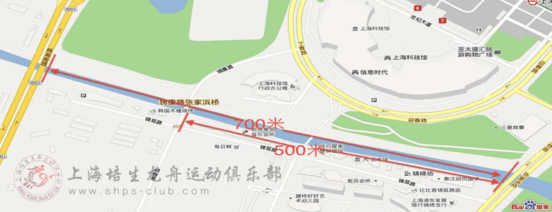 上海培生龙舟运动俱乐部基地地图线路